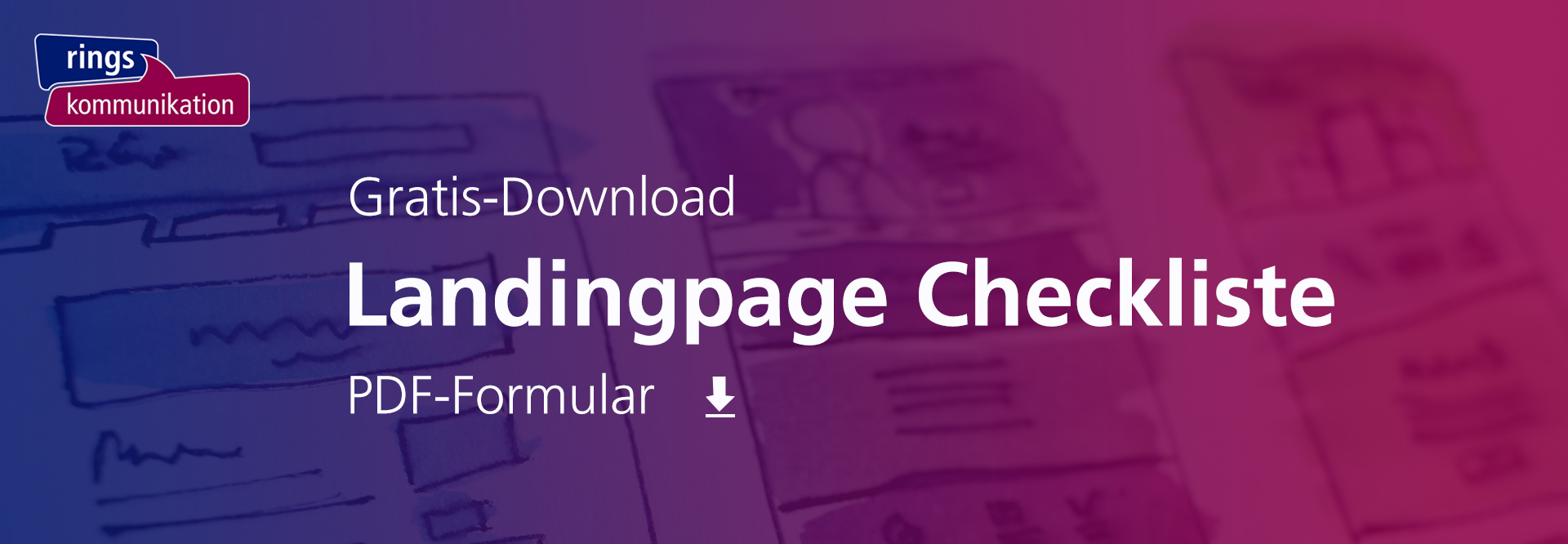 Visual mit Schriftzug Gratis-PDF Download zu einer Landingpage Checkliste